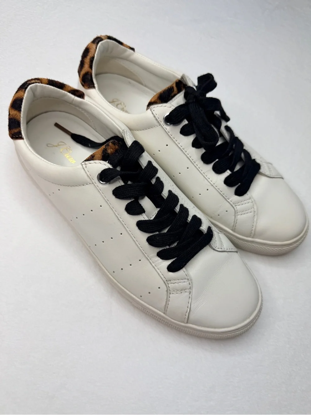 J. Crew Saturday sneakers with leopard calf hair detail size 8